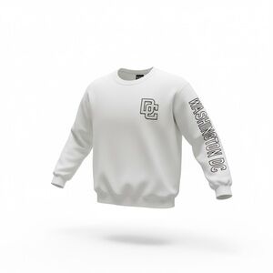 DC Men's White Crewneck Sweatshirt- Unisex